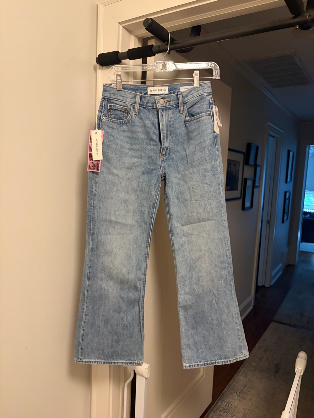 Aritzia Denim Forum Marianne Light Blue Mid Rise Loose Flare Jeans